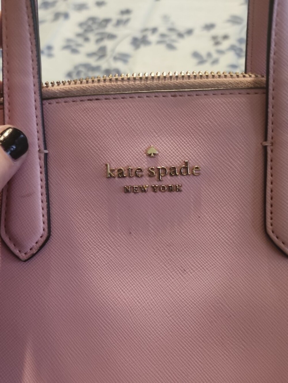 kate spade pink dome satchel with gold-tone logo - Picture 2 of 7